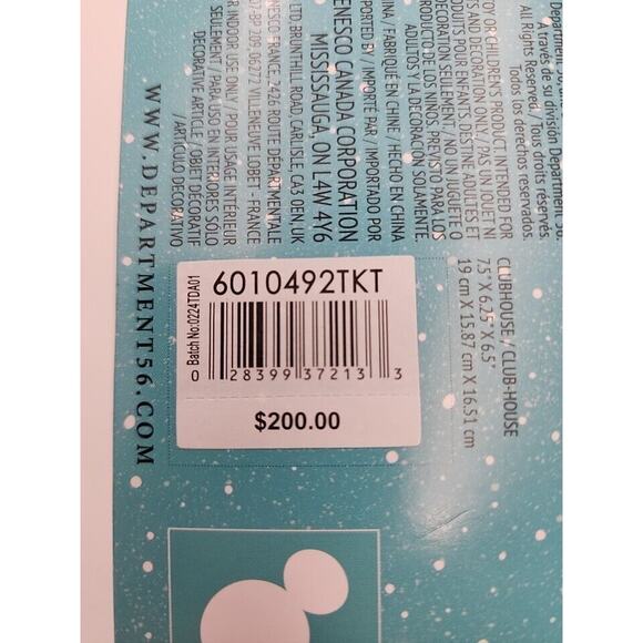 Dept 56 Mickey's Merry Christmas Village Clubhouse 6010492 Brand New In Box - Picture 13 of 13